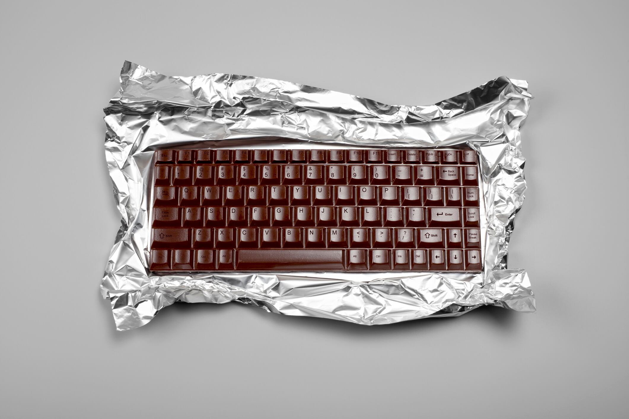 Computer keyboard made of chocolate.