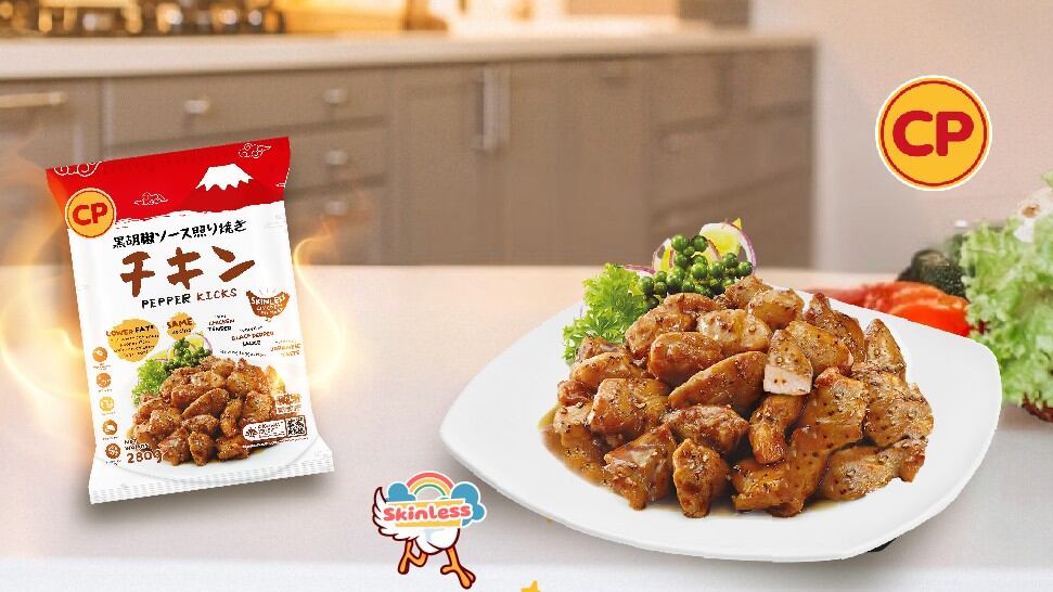 One of CP Foods' healthier product formulations is its CP Skinless Pepper Kicks, which it has made with skinless chicken meat to create a product with 25% less fat than regular Pepper Kicks.