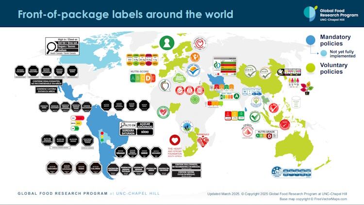 Front of pack labels around the world