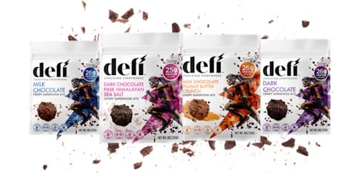 Defi blends premium chocolate with time-released protein and buckwheat.