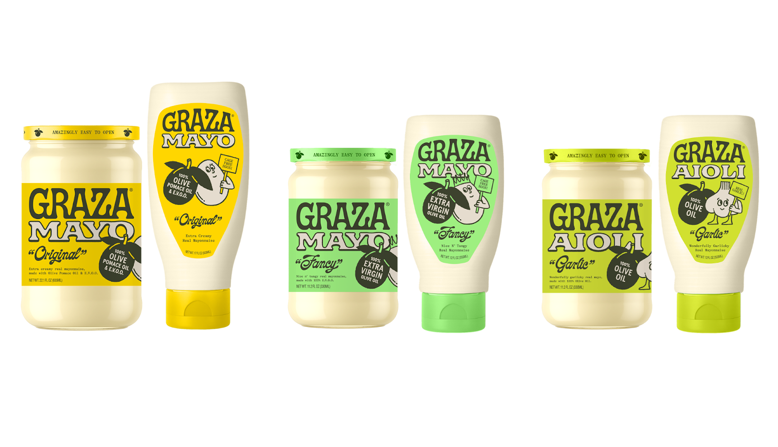 Graza expanded its product portfolio in January to include three mayo varieties.