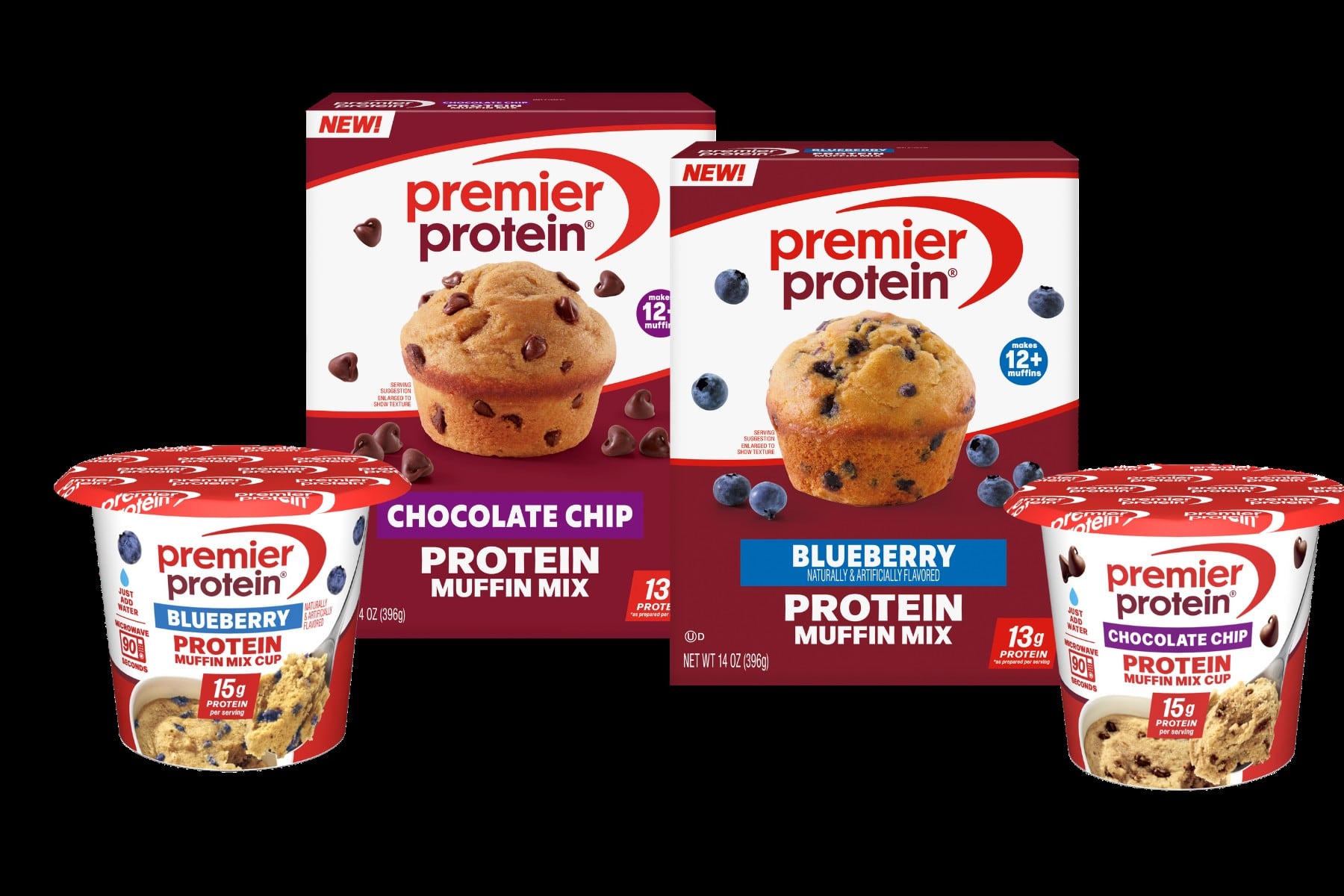 Premier Protein muffin mixes and microwave muffin cups
